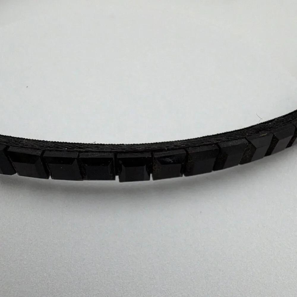 Black Padded Studded Headband, Solid Women's Hair Accessory